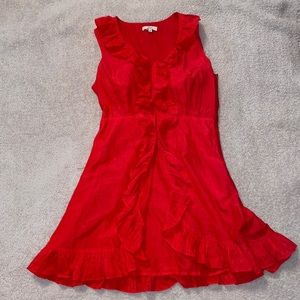 Minuet, size medium, coral/reddish orange lined dress